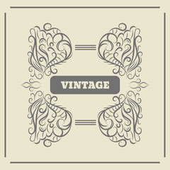 Vintage Ornament Greeting Card Vector Template eps 10