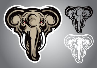 elephant head logo vector emblem illustration design idea creative
