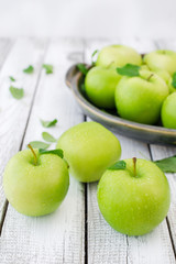 Green fresh apples
