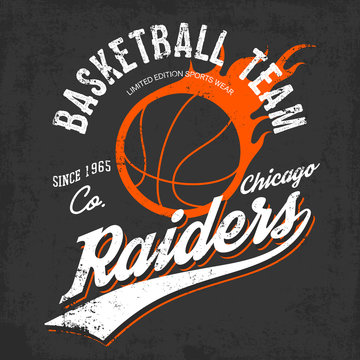 Raiders basketball team logo for sportwear
