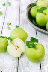 Green fresh apples