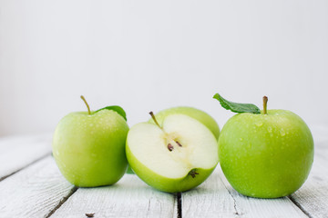 Green fresh apples