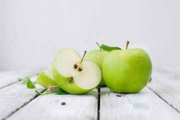 Green fresh apples