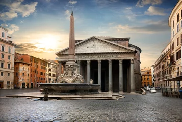 Foto auf gebürstetem Alu-Dibond Monument Pantheon in Rom, Italien