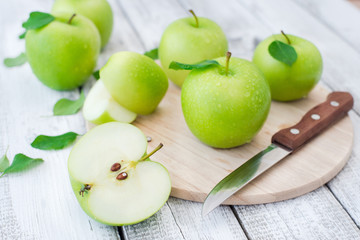 Green fresh apples