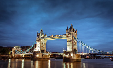 London's Tower Bridge at twilight
