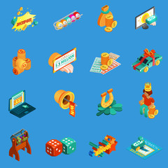 Fototapeta premium Gambling Isometric Icons Set