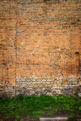 Red and yellow brick wall background