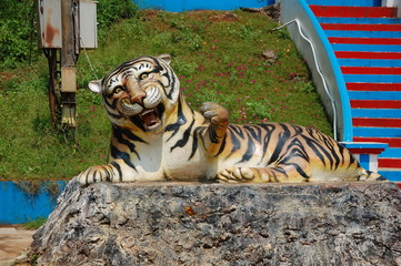 Tiger statue at Tiger Cave near Krabi, Thailand 