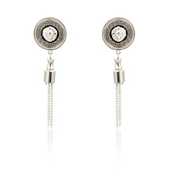 Pair of fashion earrings isolated on white

