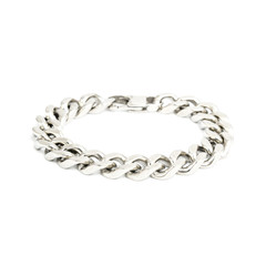 Fashion silver bracelet isolated on white

