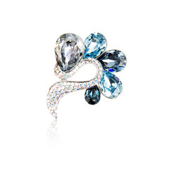 Diamond brooch isolated on white

