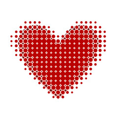 halftone red heart stylish heart design element vector