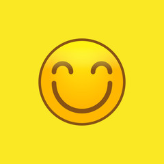 Smiling emoticon with smiling eyes and rosy cheeks