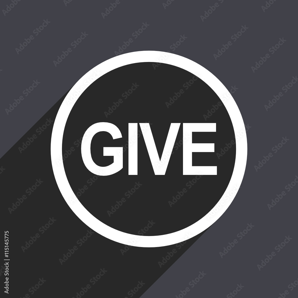 Poster flat design gray web give vector icon