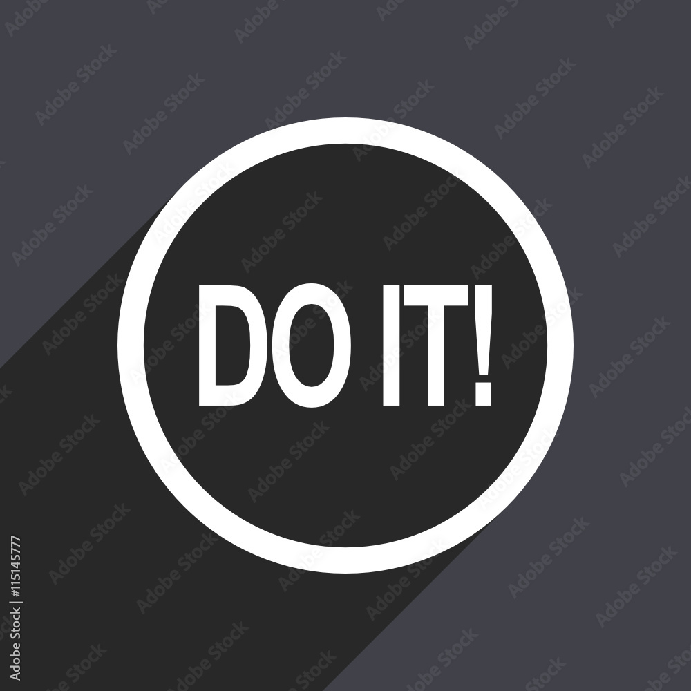 Poster flat design gray web do it vector icon