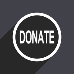 Flat design gray web donate vector icon