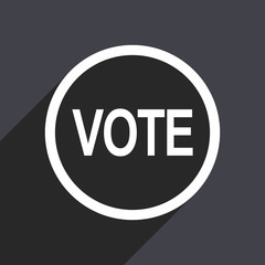 Flat design gray web vote vector icon