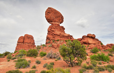 Fototapeta na wymiar Sandstone monuments, Arches National Park, Utah