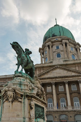 Fototapeta na wymiar Equestrian statue of Savoyai Eugen in Buda Castle. Budapest, Hungary.