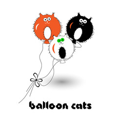 
Balloon in the form of fat cat
Three colored balloons in the form of fat cats on a rope with a bow

