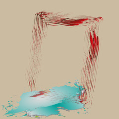 Vector illustration of frame and blot
Illustration frame and watercolor blot on a beige background grunge retro style for decoration and design
