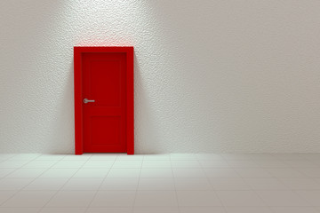 3d Rendering of Red Door