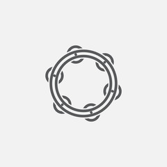 tambourine line icon, outline vector logo illustration, linear pictogram isolated on white