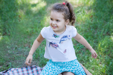child frolic in nature