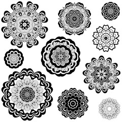 Flower Ornament Black and White