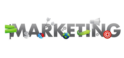 Fototapeta premium marketing text icons concept illustration design