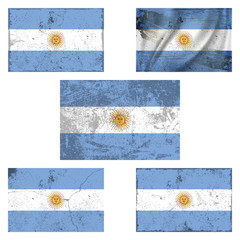 National flag of Great Argentina. Attrition. Grunge texture.