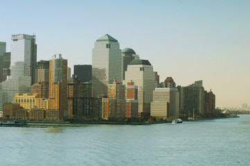Obraz premium New York skyline. New York City with Manhattan Skyline over Hudson river.