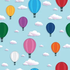 Deurstickers Luchtballon hete luchtballon patroon