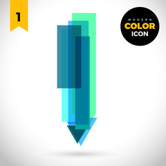 Pencil Modern Color Icon for web. New creative design symbol.