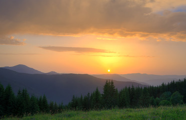 Sunset in the mountain