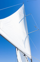 sail of a sailing boat. sailing yacht on the water