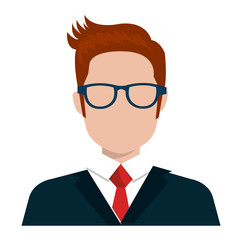 Executive male profile with elegant suit and tie, vector illustration design.