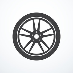 Obraz premium Vector car wheel icon