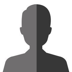 Businessman or male silhouette profile isolated flat icon, vector illustration.