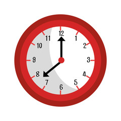 Clock isolated flat icom, time concept graphic design, vector illustration.