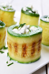 Grilled zucchini rolls