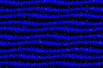 Illustration of dark blue and black mosaic waves