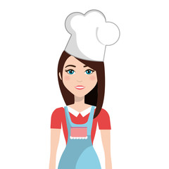 Young and beautiful woman chef profile, vector illustration design.