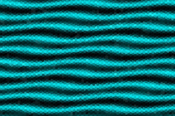 Illustration of cyan and black mosaic waves