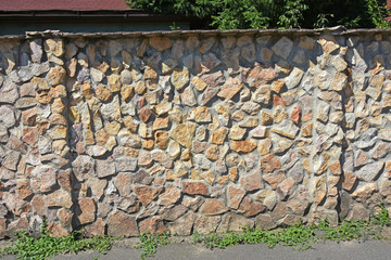 Stone wall and fence