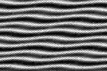 Illustration of black and white mosaic waves