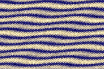 Illustration of dark blue and vanilla colored mosaic waves
