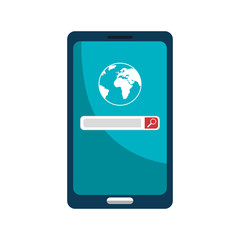 Smartphone using SEO online, isolated icon graphic design vector illustration.
