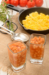 baked beans in a shot glass